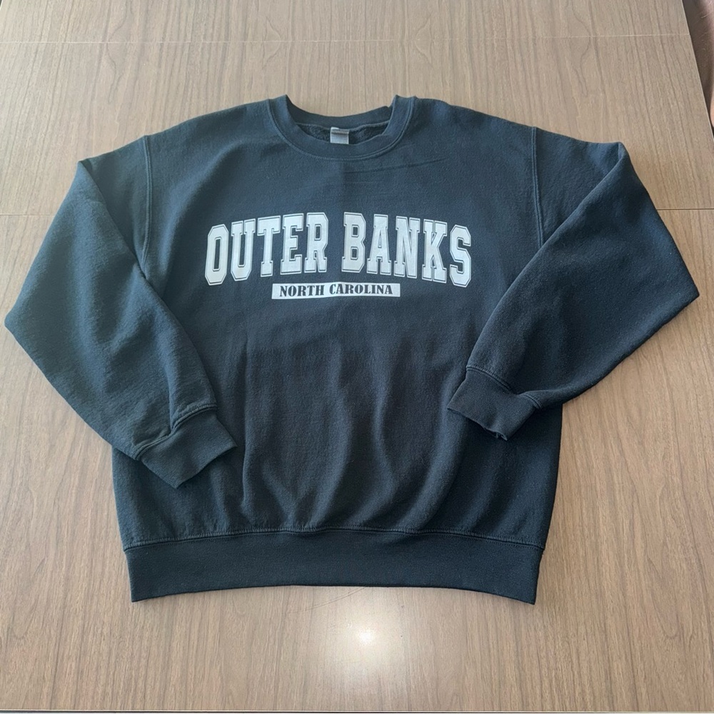 Outer Banks Unisex Medium Black Sweatshirt Preppy Crewneck OBX TV Show‎ Handmade